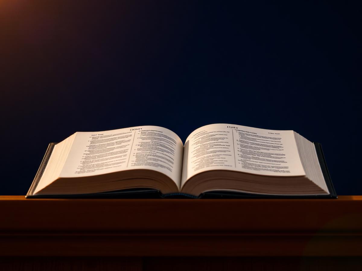 Open Bible on pulpit